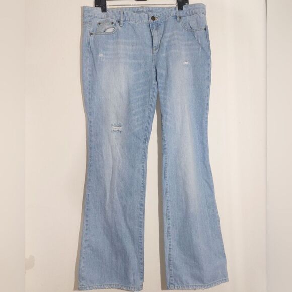 Michael Kors Women's Distressed Light Wash Bootcut Jeans Size 14 EUC - Picture 4 of 9